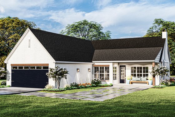 Exterior - Rear Elevation 1 for Cottage House Plan #406-9665 - 3 bed, 2 bath