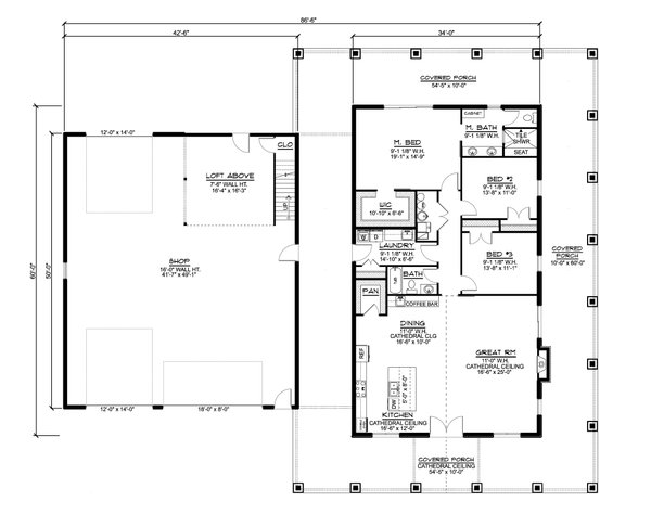 House Design - Country Floor Plan - Main Floor Plan #1064-242