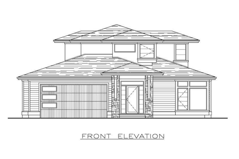 Dream House Plan - Exterior - Front Elevation 4 for Modern House Plan #1100-48 - 4 bed, 2.5 bath