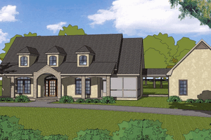 Southern Exterior - Front Elevation Plan #8-167