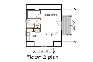 Floor Plan - Upper Floor for Traditional House Plan #79-252 - 1 bed, 1 bath