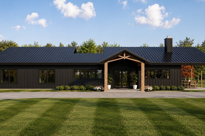 Home Plan - Exterior - Front Elevation 3 for Modern House Plan #1064-498 - 3 bed, 2 bath