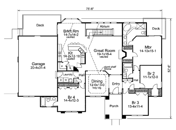 Architectural House Design - Traditional Floor Plan - Main Floor Plan #57-277