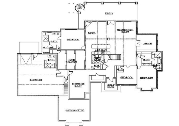 Home Plan - Craftsman Floor Plan - Lower Floor Plan #5-345