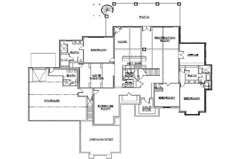 Home Plan - Floor Plan - Lower Floor for Craftsman House Plan #5-345 - 6 bed, 6 bath