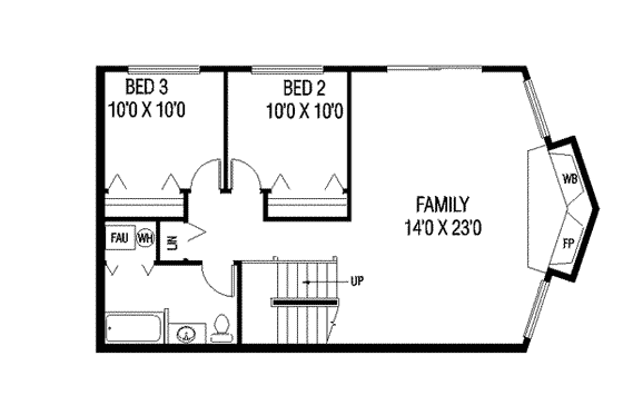 Floor Plan - Lower Floor for Modern House Plan #60-318 - 3 bed, 2.5 bath