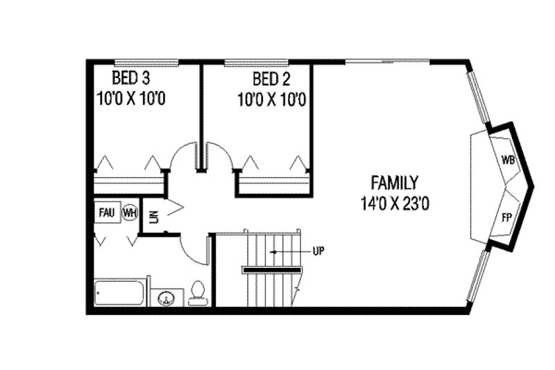 House Plan Design - Floor Plan - Lower Floor for Modern House Plan #60-318 - 3 bed, 2.5 bath