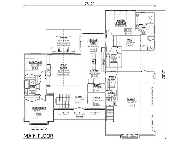 Home Plan - Floor Plan - Main Floor for Farmhouse House Plan #1089-44 - 3 bed, 2.5 bath
