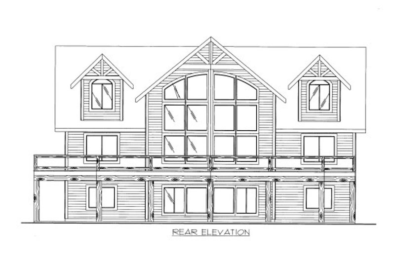 House Design - Exterior - Rear Elevation for Cabin House Plan #117-781 - 4 bed, 3 bath