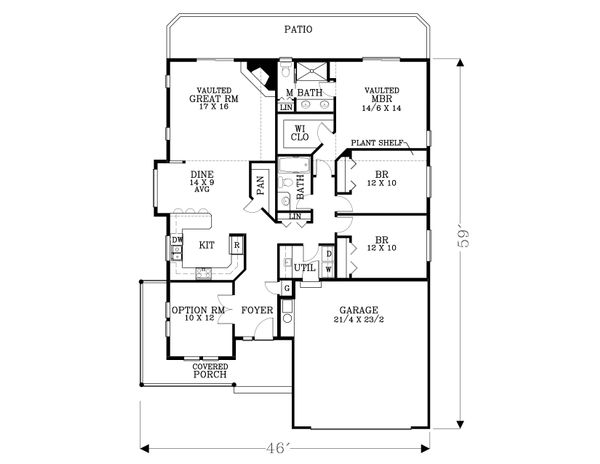 Craftsman Floor Plan - Main Floor Plan #53-523