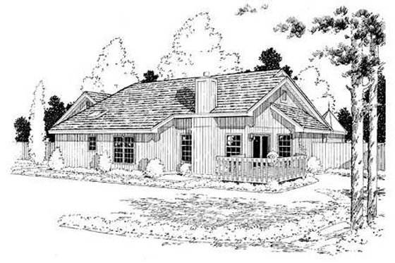 Exterior - Rear Elevation for Farmhouse House Plan #312-527 - 3 bed, 2 bath