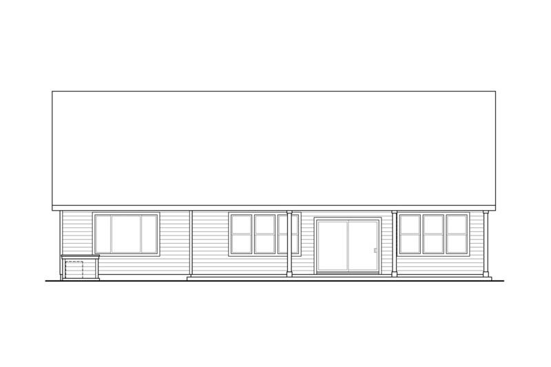Home Plan - Exterior - Rear Elevation for Craftsman House Plan #124-867 - 3 bed, 2.5 bath