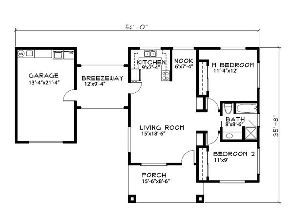 Ranch Floor Plan - Main Floor Plan #515-20