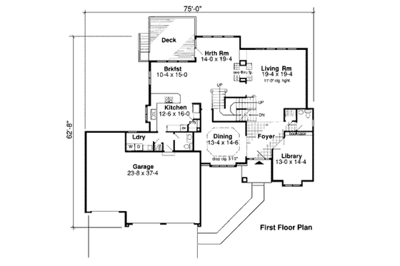 Floor Plan - Main Floor for European House Plan #312-801 - 3 bed, 4 bath