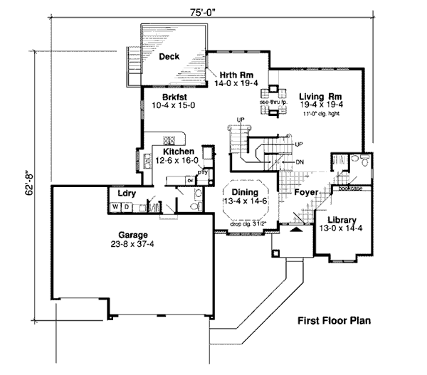 Floor Plan - Main Floor for European House Plan #312-801 - 3 bed, 4 bath