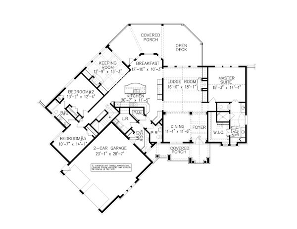 House Blueprint - Craftsman Floor Plan - Main Floor Plan #54-497