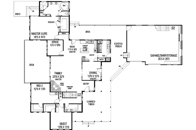 Traditional Style House Plan - 3 Beds 2 Baths 2499 Sq/Ft Plan #60-290 ...