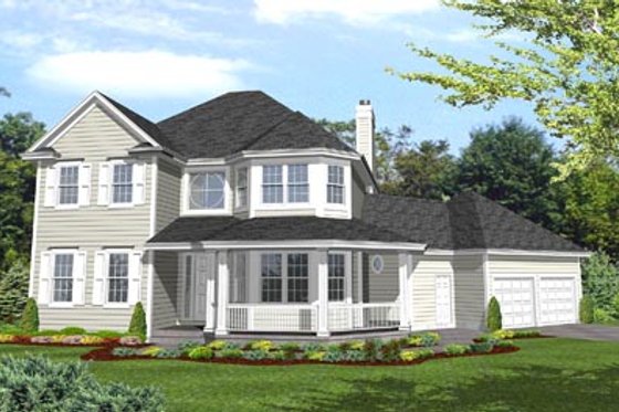 Exterior - Front Elevation for Country House Plan #50-111 - 3 bed, 2.5 bath