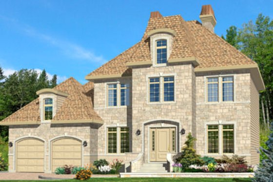 Exterior - Front Elevation for European House Plan #138-244 - 4 bed, 1.5 bath