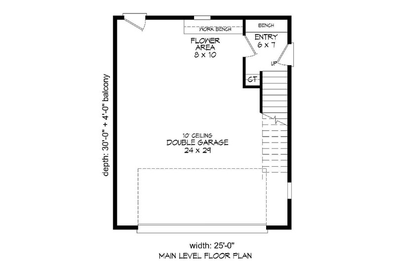 Home Plan - Floor Plan - Lower Floor for Southern House Plan #932-98 - 2 bed, 1 bath