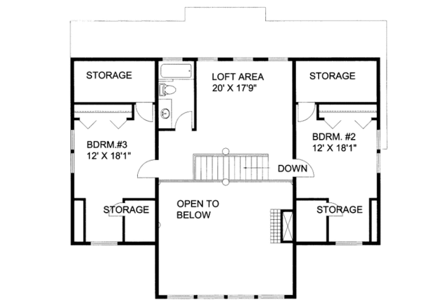 Craftsman Floor Plan - Upper Floor Plan #117-692