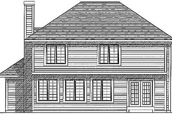 Exterior - Rear Elevation for Traditional House Plan #70-307 - 4 bed, 2.5 bath
