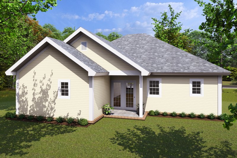 Architectural House Design - Exterior - Rear Elevation for Traditional House Plan #513-9 - 3 bed, 2 bath