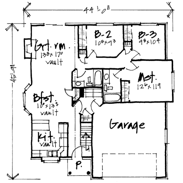 Traditional Floor Plan - Main Floor Plan #308-105