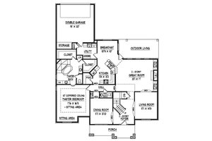 Floor Plan - Main Floor for Traditional House Plan #424-282 - 3 bed, 2.5 bath
