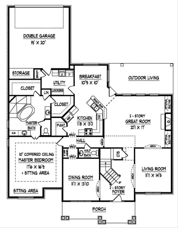 Traditional Floor Plan - Main Floor Plan #424-282