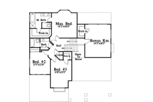 Floor Plan - Upper Floor for Craftsman House Plan #78-205 - 3 bed, 3 bath