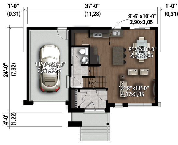 Contemporary Floor Plan - Main Floor Plan #25-4298