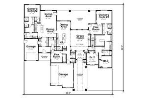 Floor Plan - Main Floor for Ranch House Plan #20-2303 - 4 bed, 4.5 bath