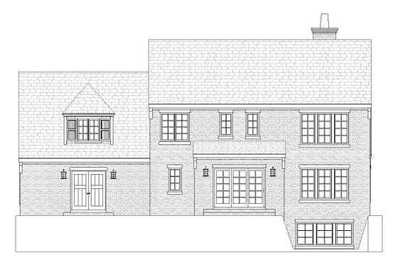 Exterior - Rear Elevation for Tudor House Plan #901-12 - 3 bed, 2.5 bath