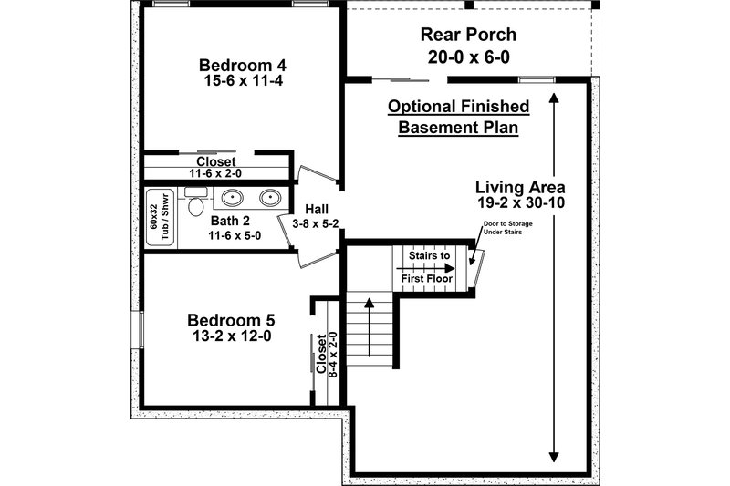 Dream House Plan - Floor Plan - Lower Floor for Country House Plan #21-472 - 3 bed, 2.5 bath