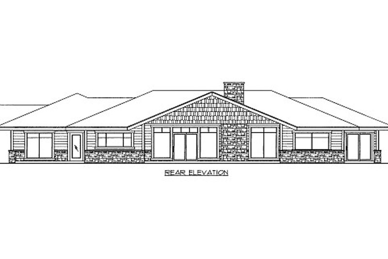 Architectural House Design - Exterior - Rear Elevation for Traditional House Plan #117-727 - 2 bed, 2 bath