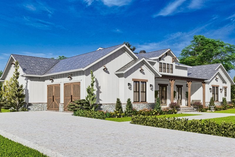 Architectural House Design - Exterior - Front Elevation 5 for Farmhouse House Plan #54-581 - 4 bed, 3.5 bath