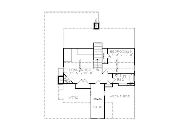 Architectural House Design - Farmhouse Floor Plan - Upper Floor Plan #54-508