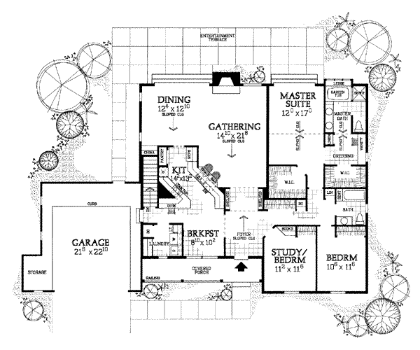 House Plan Design - Ranch Floor Plan - Main Floor Plan #72-340