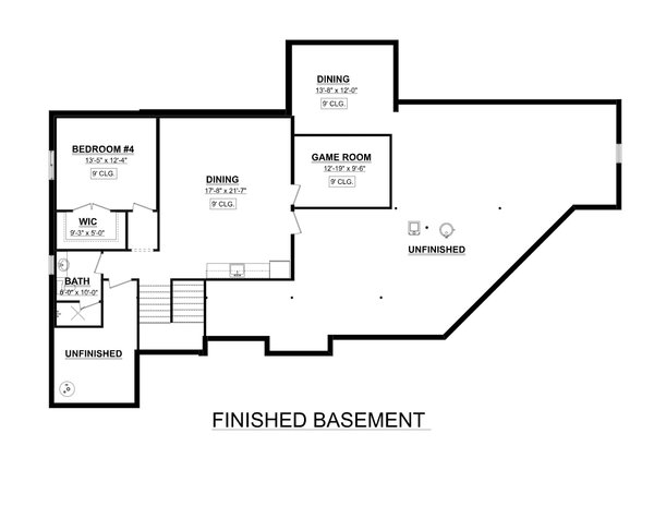 Craftsman Floor Plan - Lower Floor Plan #1089-33