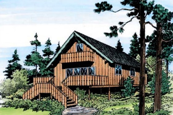 Exterior - Front Elevation for Bungalow House Plan #312-761 - 4 bed, 1 bath