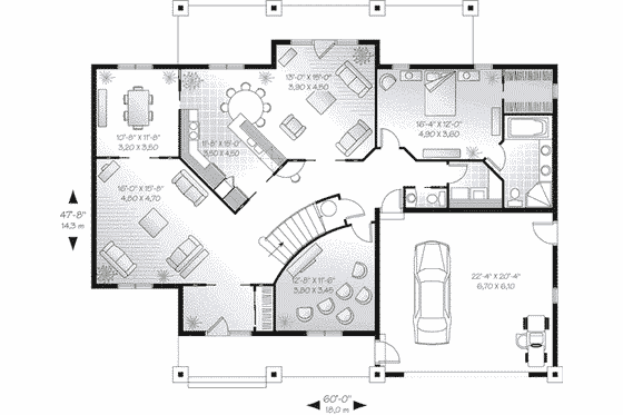 Floor Plan - Main Floor House Plan #23-491 - 6 bed, 4.5 bath
