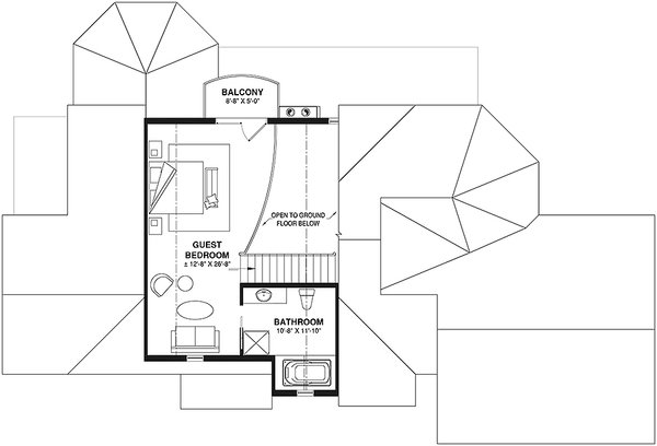 Architectural House Design - Cottage Floor Plan - Upper Floor Plan #23-2069