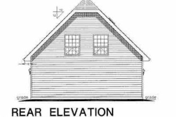 Exterior - Rear Elevation for Traditional House Plan #18-401 - 1 bed, 1 bath
