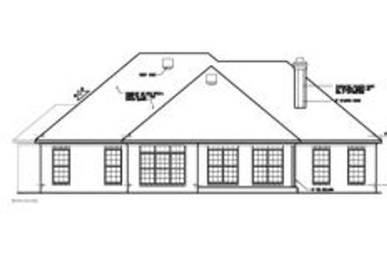 Exterior - Rear Elevation for Southern House Plan #15-246 - 3 bed, 2 bath