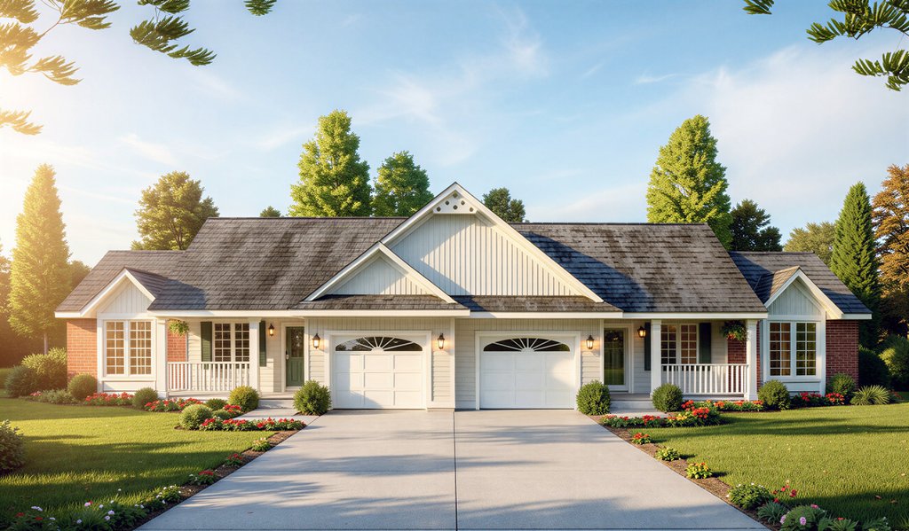 Exterior - Front Elevation 2 for Ranch House Plan #312-597 - 3 bed, 2 bath