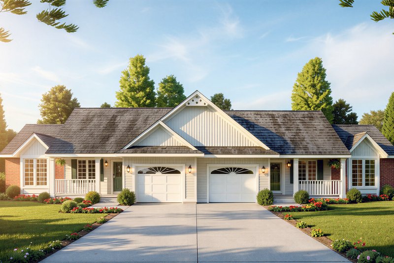 Exterior - Front Elevation 2 for Ranch House Plan #312-597 - 3 bed, 2 bath