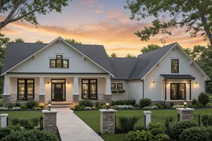 House Blueprint - Craftsman Exterior - Front Elevation Plan #21-644