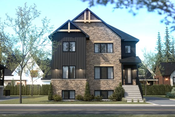 Exterior - Front Elevation 3 for Country House Plan #23-558 - 2 bed, 1 bath