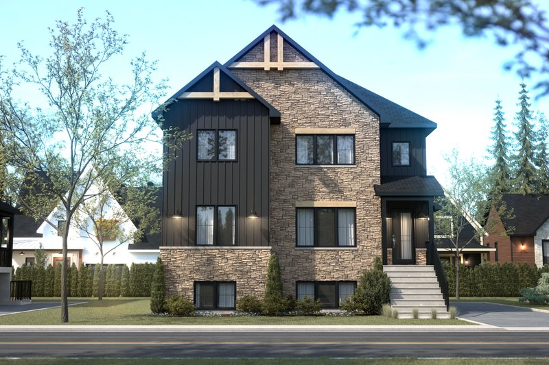 Home Plan - Exterior - Front Elevation 3 for Country House Plan #23-558 - 2 bed, 1 bath